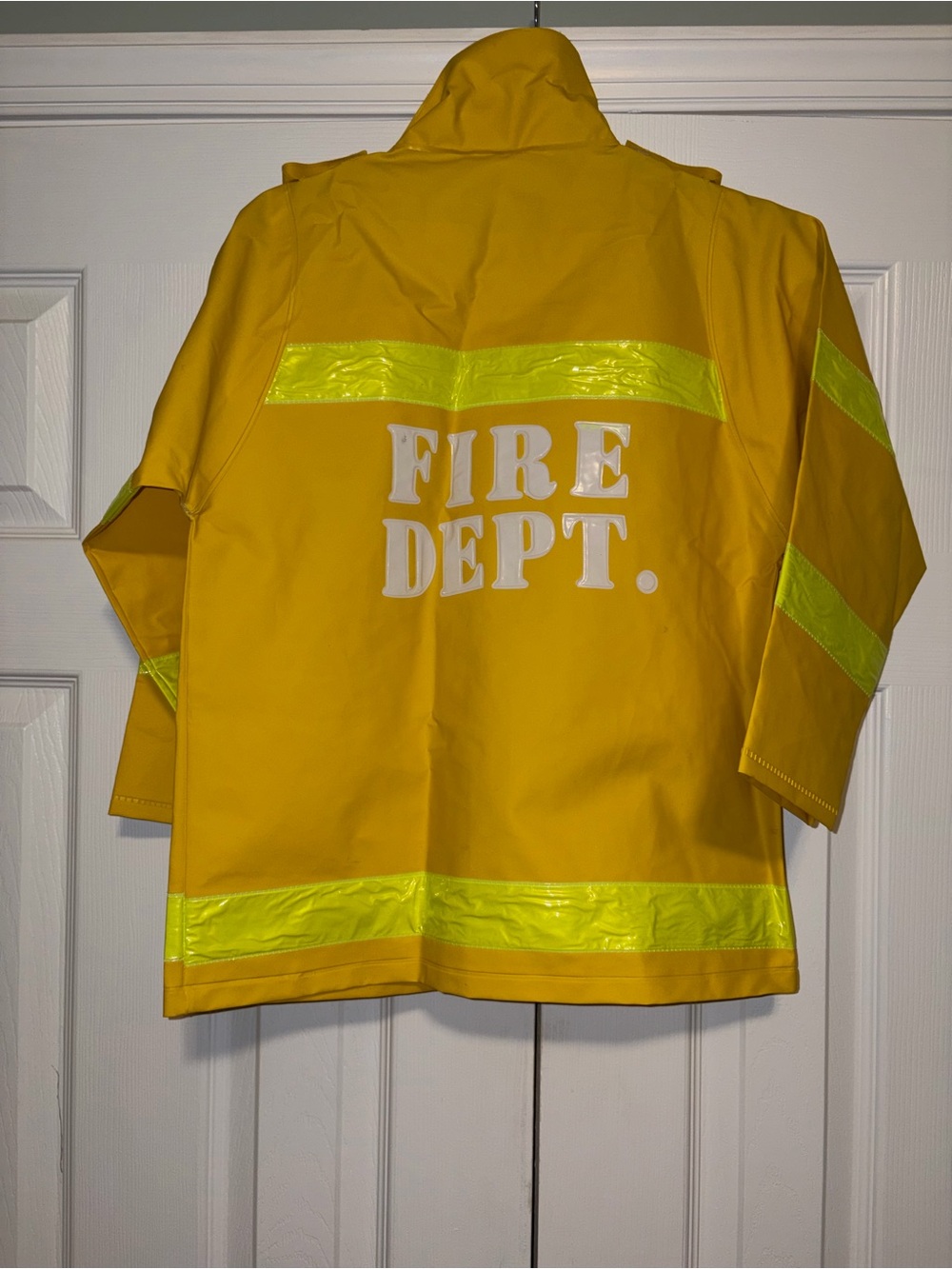 Kids Yellow Reflective Firefighter Jacket one size - Picture 2 of 8